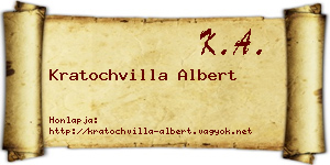 Kratochvilla Albert névjegykártya